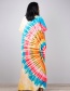 Fashion Color Tie-dye Zs1852-2 Geometric Print V-neck Blouse