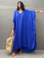 Fashion Sapphire Blue Cardigan (zs1850-3) V-neck Lace-up Blouse