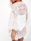 Fashion White Lace Cutout Swimsuit Blouse