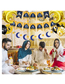 Fashion Eid Al-fitr Package 3 Star Moon Pull Flag Balloon Cake Insert Set