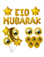 Fashion Golden Eid Al Fitr Set 16 Inch Letter Moon Star Balloon Set