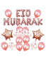 Fashion Eid Black Gold Set Geometric Alphabet Pull Flag Latex Balloons Set