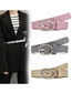 Fashion Grey Pu Japanese Buckle Fluorescent Wide Belt