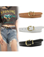 Fashion Brown Faux Leather C Buckle Wide Belt