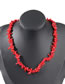 Fashion Red Alloy Colorful Irregular Beaded Necklace