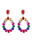 Fashion Color Alloy Diamond Drop Earrings