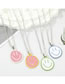 Fashion Green And White Smiley Metal Irregular Round Smiley Necklace
