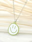 Fashion Green And White Smiley Metal Irregular Round Smiley Necklace