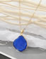 Fashion Lake Blue Resin Color Irregular Round Necklace