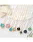 Fashion Gold Black Round Resin Round Natural Stone Necklace