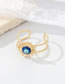 Fashion Oval Blue Eye Alloy Drop Oil Eye Cutout Open Ring