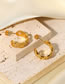 Fashion Gold Titanium Gold Plated Zirconium C Shape Earrings