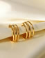 Fashion Gold Stainless Steel Triple Geometric C-shaped Stud Earrings