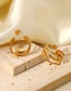 Fashion Gold Stainless Steel Triple Geometric C-shaped Stud Earrings