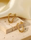 Fashion Gold Stainless Steel Geometric Double Layer Stud Earrings