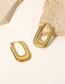Fashion Gold Titanium Threaded U-shaped Earrings