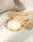 Fashion Gold Titanium Steel Open Heart Chain Bracelet