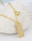 Fashion Gold Bronze Zirconium Heart Tag Necklace