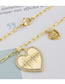 Fashion Gold Copper Gold Plated Zirconium Heart Necklace