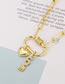 Fashion Gold Brass And Diamond Letter Heart Necklace
