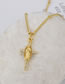 Fashion Gold Bronze Zirconium Plated Virgin Of The Cross Necklace