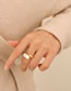 Fashion Steel Color Titanium Steel Gold Plated White Sea Shell Open Ring