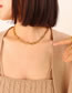 Fashion X192-golden Necklace-39+5cm Titanium U-shaped Buckle Necklace