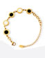Fashion Steel Bracelet-13+5cm Titanium Roman Numerals Black And White Seashell Bracelet