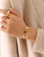 Fashion Gold Bracelet-13+5cm Titanium Roman Numerals Black And White Seashell Bracelet