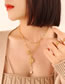 Fashion Gold Titanium Steel Gold Plated Figure Medal Double Layer Necklace