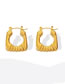 Fashion Steel Color Stainless Steel Gold Plated U-shaped Earrings