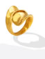 Fashion Gold Titanium Steel Gold Plated Geometric Cutout Ring