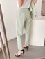 Fashion Green Woven Drape Trousers