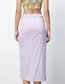 Fashion Purple Woven Check Knotted Skirt
