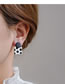 Fashion Black And White Dots Alloy Polka Dot Square Stud Earrings
