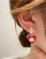Fashion Red Alloy Snowflake Love Bear Stud Earrings
