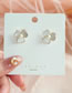 Fashion Gold Alloy Diamond Pearl Flower Stud Earrings