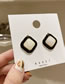 Fashion Black Alloy Geometric Square Stud Earrings