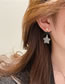 Fashion Khaki Alloy Bow Houndstooth Star Stud Earrings