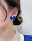 Fashion Blue Flocked Bow Stud Earrings