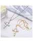 Fashion Silver Brass Diamond Cross Necklace