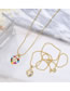 Fashion B Brass And Diamond Rainbow Heart Necklace