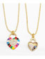 Fashion A Brass And Diamond Rainbow Heart Necklace