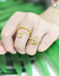 Fashion B Brass Set Zirconium T-shape Open Ring