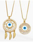 Fashion B Brass Diamond Dream Catcher Eye Necklace