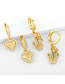Fashion A Copper Diamond Letter Heart Earrings