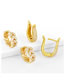 Fashion B Brass Inset Zirconium Geometric U-shaped Earrings