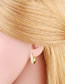 Fashion A Bronze Zirconium Geometric Heart Earrings