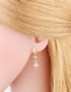 Fashion B Bronze Zirconium Star Moon Geometric Tassel Drop Earrings