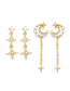 Fashion A Copper Set Zirconium Star Moon Geometric Tassel Stud Earrings